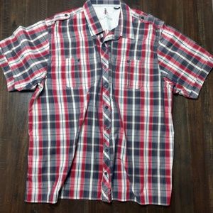 Mens XLT plaid short sleeve button up